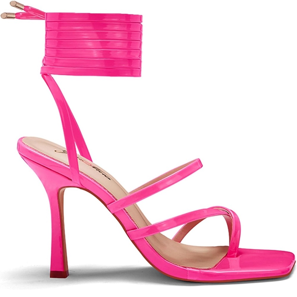 Pink Lace Up heels